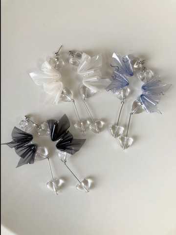 wing hearts 耳針 耳夾 愛心 大尺寸