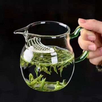 心隔日💥超厚玻璃月牙公道杯茶漏一體大容量分茶器綠茶杯泡茶過濾家用公杯