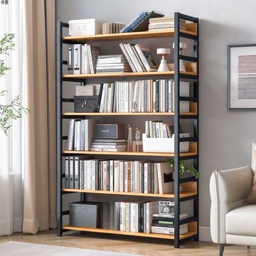 48h出貨丶鐵藝多層落地置物架家用房間裝飾鋼木書架儲物架書櫃架子