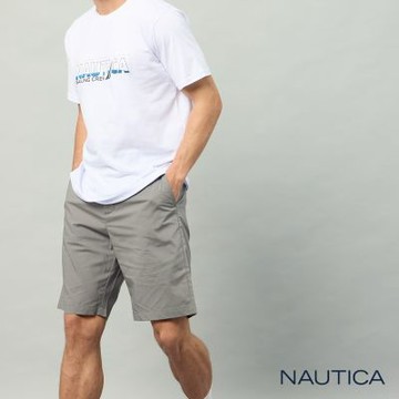 Nautica 官方旗艦 男裝 輕薄透氣吸濕排汗短褲-灰色