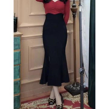 潮牌中長款時尚氣質魚尾半身裙