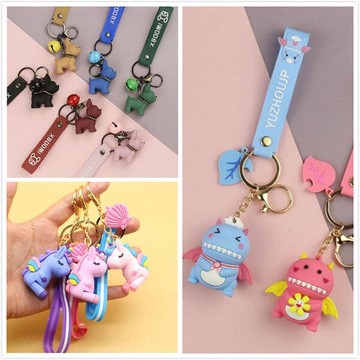 「歐拉亞」臺灣現貨 可愛鑰匙圈 法鬥鑰匙圈 小惡魔鑰匙圈 獨角獸鑰匙圈 卡通鑰匙圈 鑰匙圈 吊飾