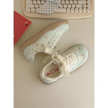 小眾印花韓系透氣板鞋女款2025秋季新款厚底百搭小白鞋學生運動鞋