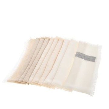 GUCCI 古馳 經典GG緹花羊毛流蘇圍巾 (杏色)