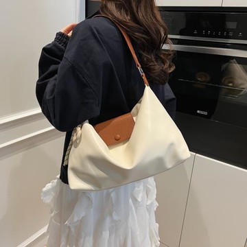 新款托特包小眾通勤質感單肩包時尚設計感百搭撞色手提包外貿女包