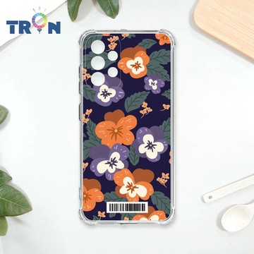 TRON 三星 A52/52s 平塗手繪花朵E款 四角防摔載具殼 軟殼 手機殼
