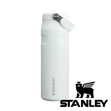 【美國 Stanley】IceFlow輕重力系列摺疊吸管瓶-0.7L『冰雪白』10-11283 戶外 露營 登山 健行 休閒 旅遊 時尚 輕巧 保溫瓶