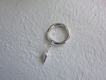 925銀 海螺小掛件鏈條純銀戒指