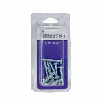 574大扁頭鐵板牙螺絲#8x1"