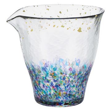 津輕 手作金彩祭典公杯 直徑106 x 110mm 280ml  透明色/藍色  1個