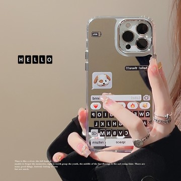 台灣出貨❤簡約ins蘋果手機殼17pro max鏡面iphone16男女13高級感11補妝鏡12