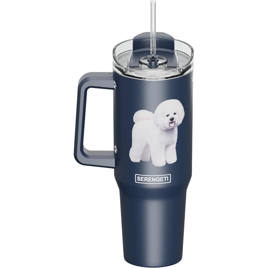 SERENGETI 40 Oz Ultimate Tumbler with Handle and Straw Vacuum Insulated Tumbler with Straw and Lid Stainless Steel Travel Mug for Pet Lovers