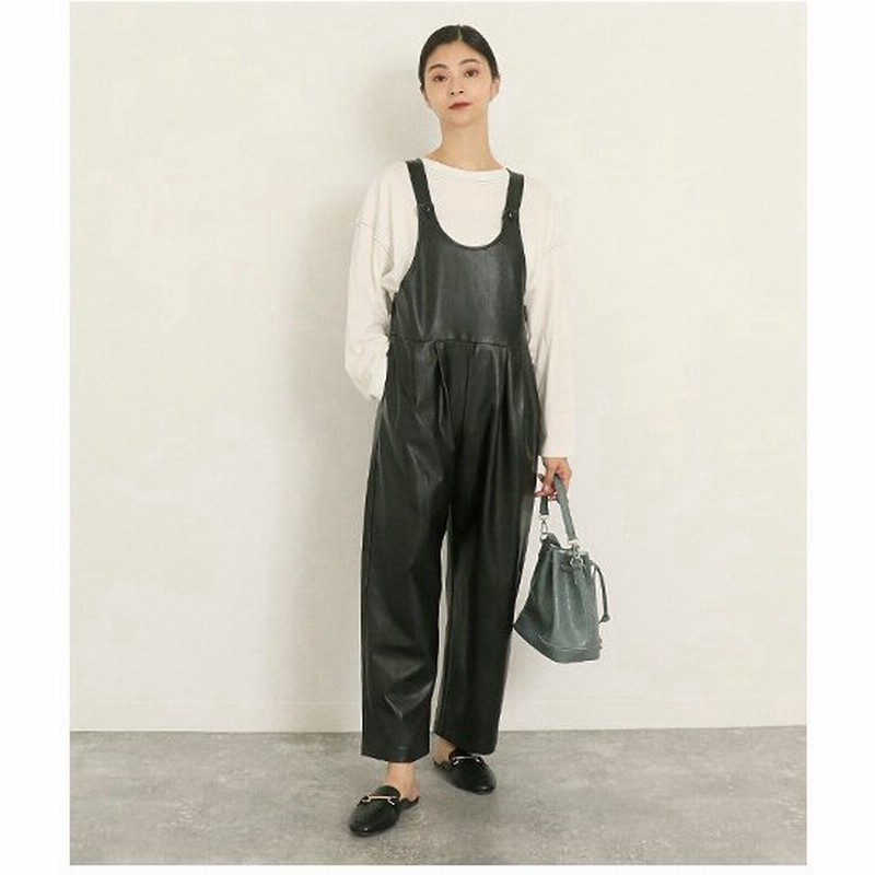 フェイクレザーサロペット Auli アウリィ ワンピース 通販 Lineポイント最大0 5 Get Lineショッピング