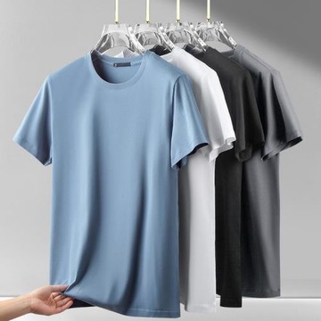 (免運)新疆液氮純棉短袖男夏季薄款大碼寬松半袖男2025新款圓領休閑T恤