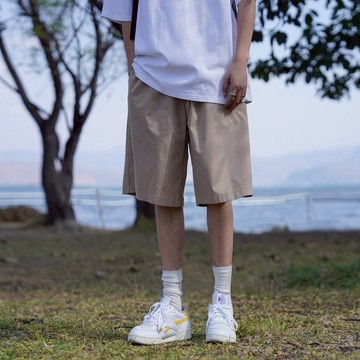 【T-2】🖤日系CityBoy風格寬鬆夏季百搭休閒機能潮牌直筒工裝褲男 夏季休閒短褲