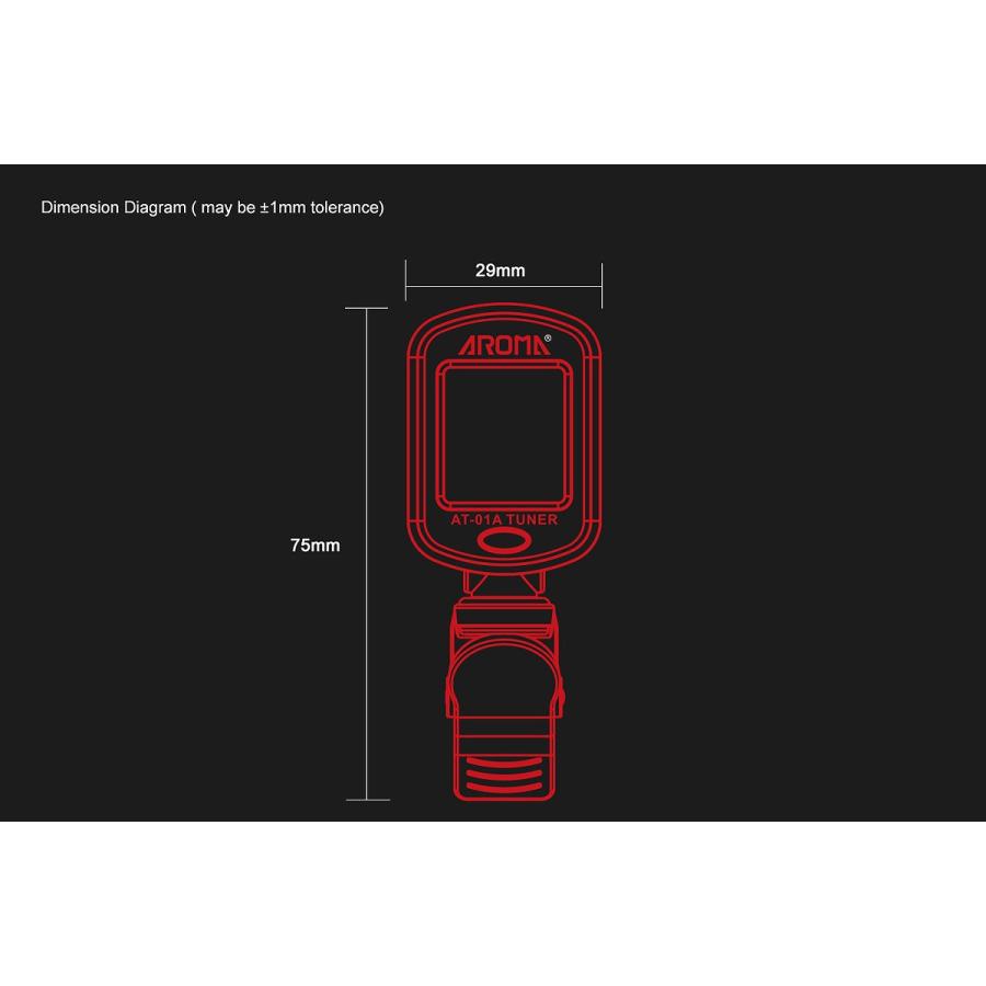 AROMA 小型クリップチューナー AT-01A