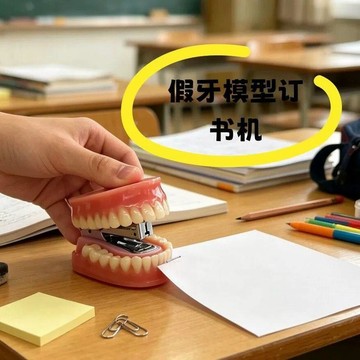 ✨動感 優選✨ 假牙訂書機 模型 訂書機創意惡搞整蠱文具趣味迷你便攜學生個性擺件