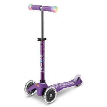 micro scooters mini Deluxe Magic LED三輪發光輪滑板車 2~5歲適用  紫色  1個  手把高 49~68cm 踏板 30 x 11cm