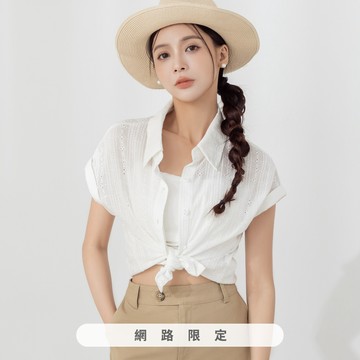 niceioi 靜謐日和花紋棉蕾絲襯衫