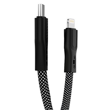 UniSync Type-C轉Lightning 魔幻磁吸收納編織防纏繞快充線 1M  黑色  1條