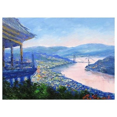 油彩画 洋画 (油絵額縁付きで納品対応可) F3号 「尾道２」 島本 良平-