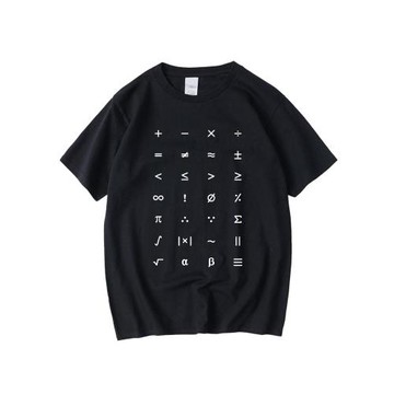 數學符號加減乘除理工初中高中學生個性短袖男女寬松圓領純棉T恤