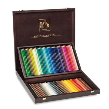 【CARAN dACHE 瑞士卡達】SUPRACOLOR 專家級水溶性色鉛 80色 木盒 /盒 3888.480