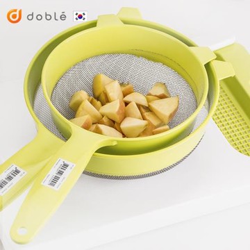 韓國進口doble瀝水籃過濾式廚房置物架不銹鋼收納架洗菜瀝水架子