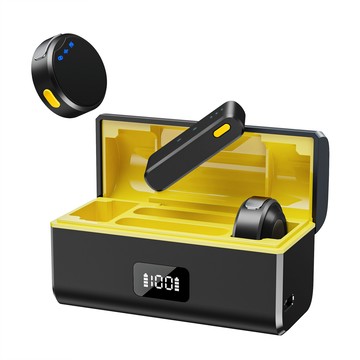 圓形一拖二話筒戶外直播手機收音降噪紐扣無線領夾麥克風帶充電倉【北歐居家生活】