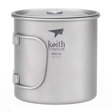 Keith Titanium 鎧斯 純鈦輕量折疊水杯 Ti3208 650ml  鈦色  1個