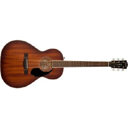 Fender エレアコギター PS-220E Parlor, All Mahogany, Ovangkol Fingerboard, Aged Cognac Burst ハードケース付き ブラウン並行輸入品