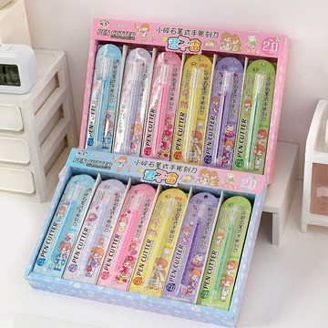 松島 刻刀 君子雷小碎石系列 卡通可愛少女手帳裁紙小刻刀  手帳筆刀 手帳刀 手帳刻刀 刀筆 美工刀 可愛ins