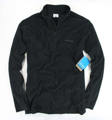 美國百分百【全新真品】哥倫比亞 Columbia 男生 立領 開襟衫 長袖 T恤 棉質 上衣 黑色 L 免運