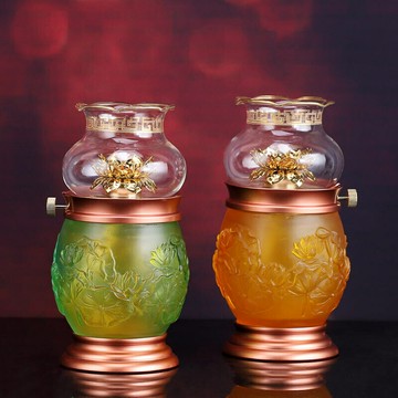 佛前供燈供佛燈酥油燈座佛供燈家用防風長明燈佛燈供燈燈架擺件