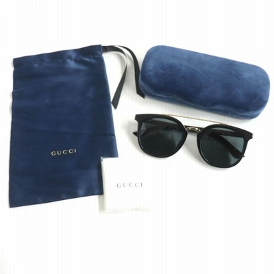 未使用品▽GUCCI グッチ GG0403SA 001 ツーブリッジ ロゴ入り 