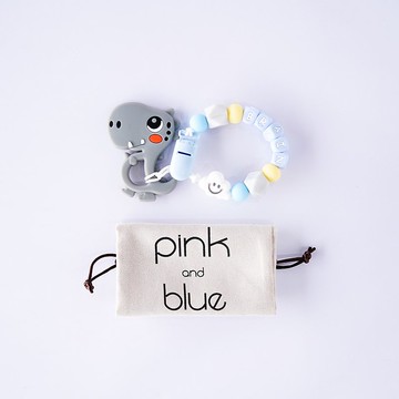 BRAIN 白雲 灰色可愛暴龍固齒器 / 客製化奶嘴鏈