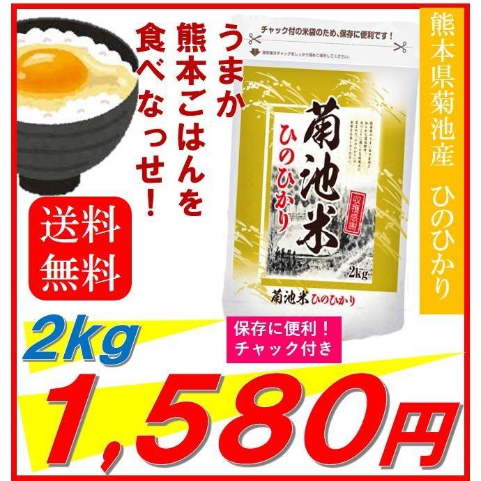 新米　米　お米　２ｋｇ　熊本県産　菊池米　ひのひかり　令和５年産　送料無料