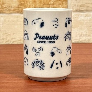 真愛日本 史努比 SNOOPY 朋友臉靛藍 日本製 陶瓷 湯吞杯 壽司杯 茶杯 水杯 杯 直身