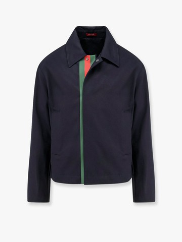 Cotton gabardine jacket with embossed logo - GUCCI - gender_Man