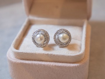 925純銀5.5-6mm 天然淡水珍珠耳環