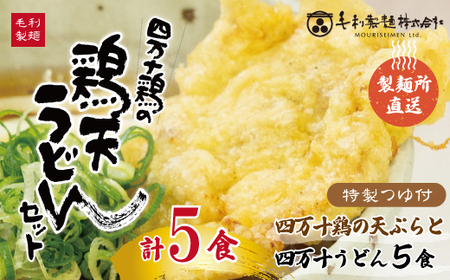 R5-798．四万十うどんと四万十鶏の天ぷら5食セット