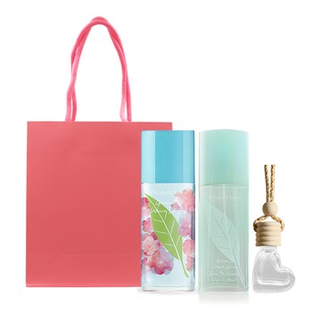 Elizabeth Arden 綠茶香氛禮[淡香水(100ml)X2+愛心擴香掛飾]-附精品禮袋-多香味可選-國際航空版