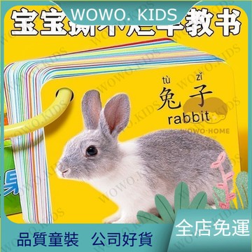 超高迴購✨兒童玩具 益智玩具 動物卡片早敎認知啟懞書兒童一嵗寶寶益智玩具嬰兒幼識字看圖識物 HJT1