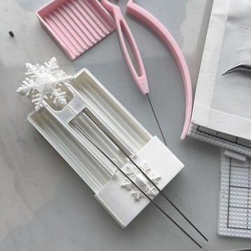 【臺灣🚍秒】拼豆筆雙針套裝雪花拼豆套裝拼拼豆鏟收納蓋可愛高顏值網紅拼神器