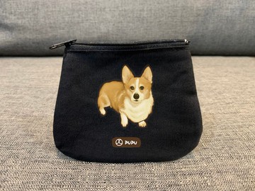 柯基--零錢包--台灣製棉麻-拉鍊-鈔票卡片-環保-蒼蠅星球