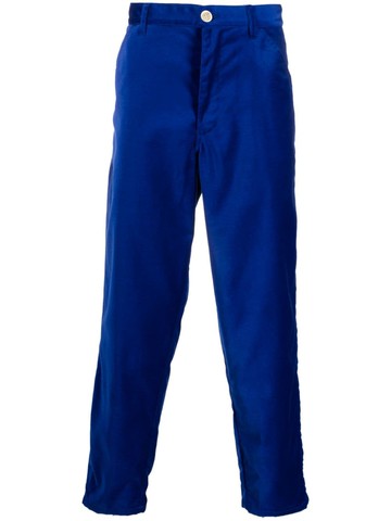 Comme Des Garçons Shirt - high-waist straight-leg velvet trousers - men - Cotton - S - Blue