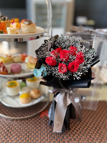 可寄台灣 紅色 迷你 9 枝 玫瑰花 保鮮花束 永生花束 不凋花束