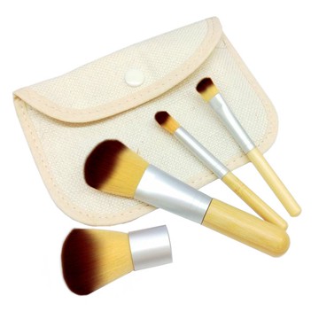 8683 竹柄化妝刷具組(四入)/化妝刷 腮紅刷 粉底刷 眼影刷 竹子柄刷具 美妝彩妝
