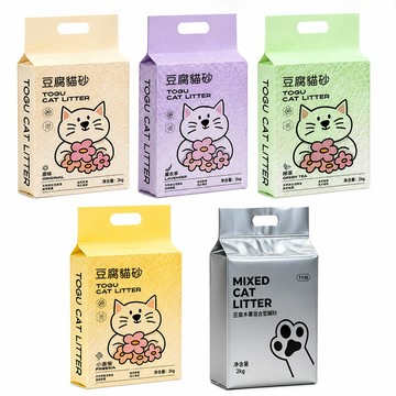 豆腐貓砂 豆腐木薯貓砂 4包組 99%除臭率 可沖馬桶 獨家配方 2kg(6L)