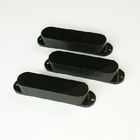 Strat Style Single Coil Guitar Pickup Cover Set,No holes Black 並行輸入